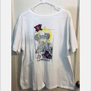 URBAN OUTFITTERS EMBROIDERED TAROT WHITE T - L